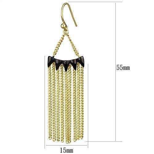 3W1206 - Gold+Ruthenium Brass Earrings with Top Grade Crystal in Clear - Alamode - Flyclothing LLC