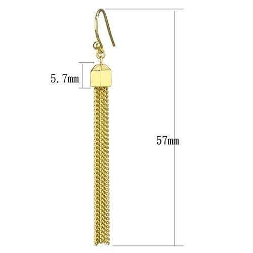 3W1207 - Gold Brass Earrings with Top Grade Crystal in Clear - Alamode - Flyclothing LLC