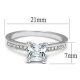 3W1209 - Rhodium Brass Ring with AAA Grade CZ in Clear - Alamode - Flyclothing LLC