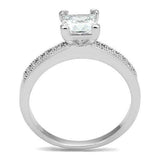 3W1209 - Rhodium Brass Ring with AAA Grade CZ in Clear - Alamode - Flyclothing LLC