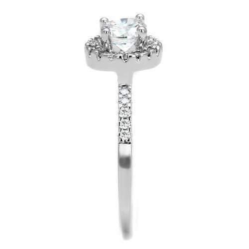 3W1210 - Rhodium Brass Ring with AAA Grade CZ in Clear - Alamode - Flyclothing LLC