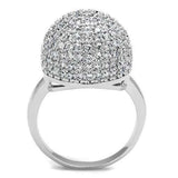 3W1213 - Rhodium Brass Ring with AAA Grade CZ in Clear - Alamode - Flyclothing LLC