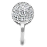 3W1213 - Rhodium Brass Ring with AAA Grade CZ in Clear - Alamode - Flyclothing LLC