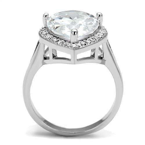 3W1215 - Rhodium Brass Ring with AAA Grade CZ in Clear - Alamode - Flyclothing LLC