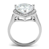 3W1215 - Rhodium Brass Ring with AAA Grade CZ in Clear - Alamode - Flyclothing LLC