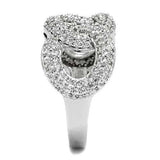 3W1218 - Rhodium Brass Ring with AAA Grade CZ in Clear - Alamode - Flyclothing LLC