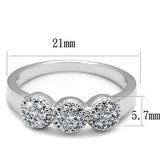 3W1220 - Rhodium Brass Ring with AAA Grade CZ in Clear - Alamode - Flyclothing LLC