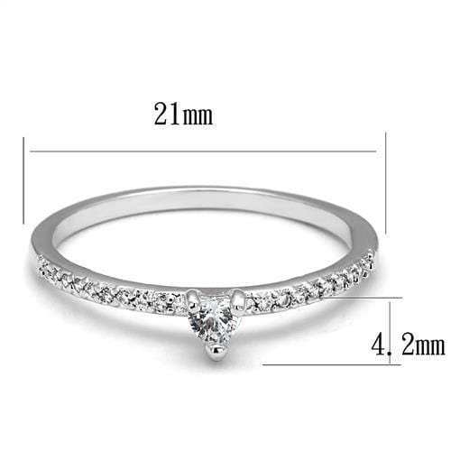 3W1224 - Rhodium Brass Ring with AAA Grade CZ in Clear - Alamode - Flyclothing LLC