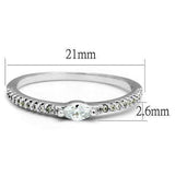 3W1225 - Rhodium Brass Ring with AAA Grade CZ in Clear - Alamode - Flyclothing LLC