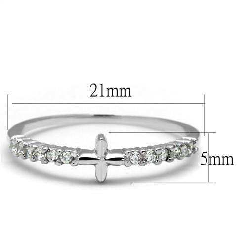 3W1227 - Rhodium Brass Ring with AAA Grade CZ in Clear - Alamode - Flyclothing LLC