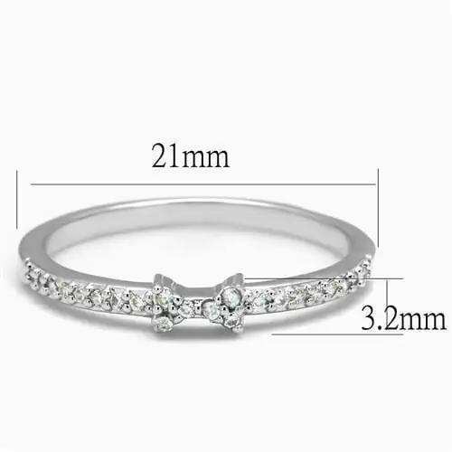 3W1228 - Rhodium Brass Ring with AAA Grade CZ in Clear - Alamode - Flyclothing LLC