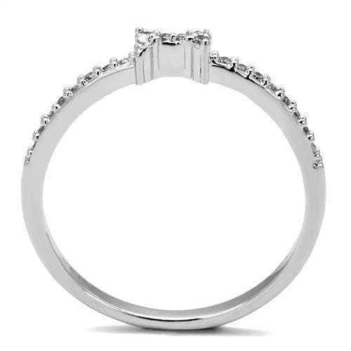 3W1228 - Rhodium Brass Ring with AAA Grade CZ in Clear - Alamode - Flyclothing LLC
