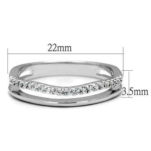 3W1229 - Rhodium Brass Ring with AAA Grade CZ in Clear - Alamode - Flyclothing LLC