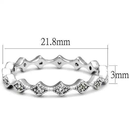 3W1231 - Rhodium Brass Ring with AAA Grade CZ in Clear - Alamode - Flyclothing LLC