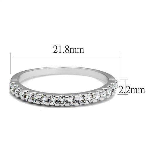 3W1232 - Rhodium Brass Ring with AAA Grade CZ in Clear - Alamode - Flyclothing LLC