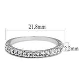 3W1232 - Rhodium Brass Ring with AAA Grade CZ in Clear - Alamode - Flyclothing LLC