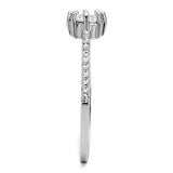 3W1233 - Rhodium Brass Ring with AAA Grade CZ in Clear - Alamode - Flyclothing LLC