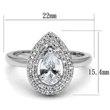 3W1242 - Rhodium Brass Ring with AAA Grade CZ in Clear - Alamode - Flyclothing LLC