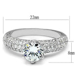 3W1253 - Rhodium Brass Ring with AAA Grade CZ in Clear - Alamode - Flyclothing LLC