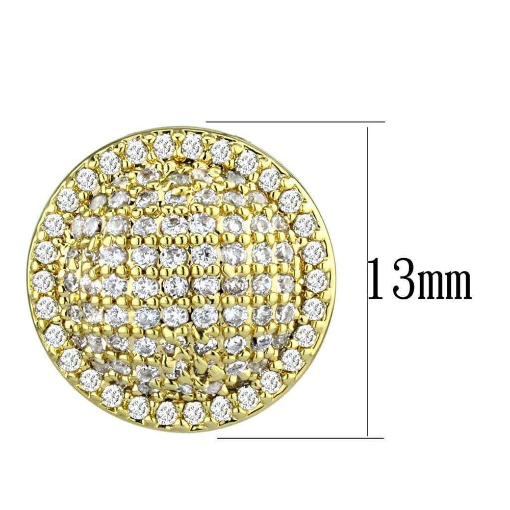 3W1258 - Gold Brass Earrings with AAA Grade CZ in Clear - Alamode - Flyclothing LLC