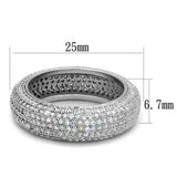 3W1273 - Rhodium Brass Ring with AAA Grade CZ in Clear - Alamode - Flyclothing LLC