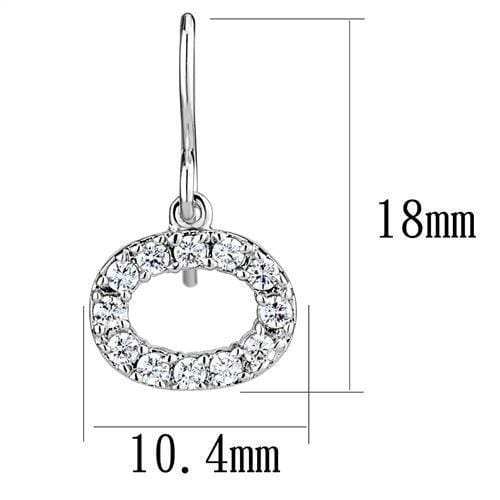 3W1278 - Rhodium Brass Earrings with AAA Grade CZ in Clear - Alamode - Flyclothing LLC