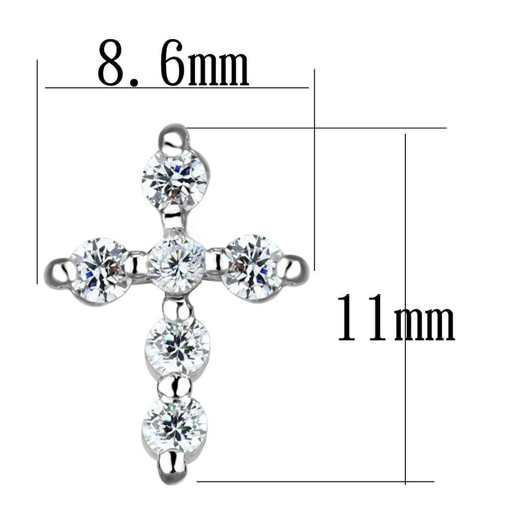 3W1294 - Rhodium Brass Earrings with AAA Grade CZ in Clear - Alamode - Flyclothing LLC