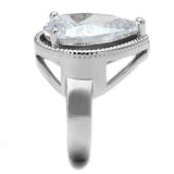 3W1305 - Rhodium Brass Ring with AAA Grade CZ in Clear - Alamode - Flyclothing LLC