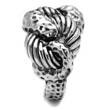 3W1310 - Rhodium Brass Ring with Epoxy in Jet - Alamode - Flyclothing LLC