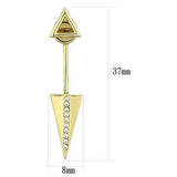 3W1314 - Gold Brass Earrings with Top Grade Crystal in Clear - Alamode - Flyclothing LLC