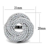 3W1319 - Rhodium Brass Ring with AAA Grade CZ in Clear - Alamode - Flyclothing LLC