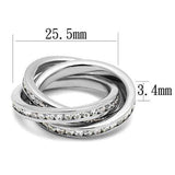3W1331 - Rhodium Brass Ring with AAA Grade CZ in Clear - Alamode - Flyclothing LLC