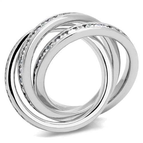 3W1331 - Rhodium Brass Ring with AAA Grade CZ in Clear - Alamode - Flyclothing LLC