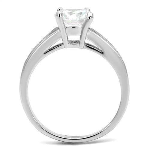 3W1341 - Rhodium Brass Ring with AAA Grade CZ in Clear - Alamode - Flyclothing LLC