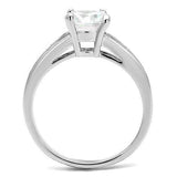 3W1341 - Rhodium Brass Ring with AAA Grade CZ in Clear - Alamode - Flyclothing LLC