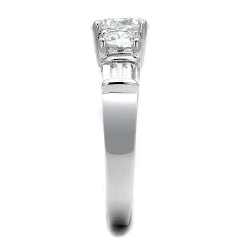 3W1343 - Rhodium Brass Ring with AAA Grade CZ in Clear - Alamode - Flyclothing LLC