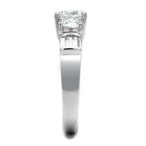 3W1343 - Rhodium Brass Ring with AAA Grade CZ in Clear - Alamode - Flyclothing LLC
