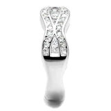 3W1345 - Rhodium Brass Ring with AAA Grade CZ in Clear - Alamode - Flyclothing LLC