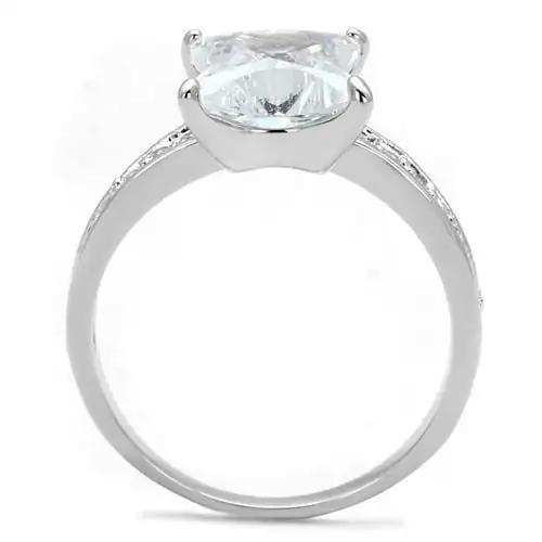3w1349 - Rhodium Brass Ring with AAA Grade CZ in Clear - Alamode - Flyclothing LLC