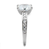 3w1349 - Rhodium Brass Ring with AAA Grade CZ in Clear - Alamode - Flyclothing LLC