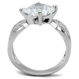 3W1350 - Rhodium Brass Ring with AAA Grade CZ in Clear - Alamode - Flyclothing LLC