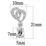 3W1355 - Rhodium Brass Earrings with AAA Grade CZ in Clear - Alamode - Flyclothing LLC