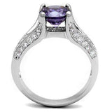 3W1359 - Rhodium Brass Ring with AAA Grade CZ in Amethyst - Alamode - Flyclothing LLC