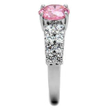 3W1361 - Rhodium Brass Ring with AAA Grade CZ in Rose - Alamode - Flyclothing LLC