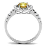 3W1362 - Rhodium Brass Ring with AAA Grade CZ in Topaz - Alamode - Flyclothing LLC