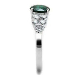 3W1364 - Rhodium Brass Ring with Synthetic Spinel in Emerald - Alamode - Flyclothing LLC