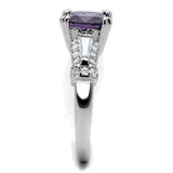 3W1365 - Rhodium Brass Ring with AAA Grade CZ in Amethyst - Alamode - Flyclothing LLC