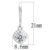 3W1372 - Rhodium 925 Sterling Silver Earrings with AAA Grade CZ in Clear - Alamode - Flyclothing LLC