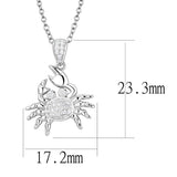 3W1377 - Rhodium 925 Sterling Silver Chain Pendant with AAA Grade CZ in Clear - Alamode - Flyclothing LLC