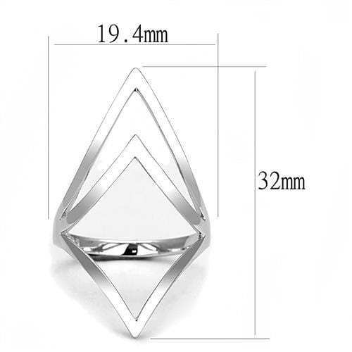 3W1382 - Rhodium 925 Sterling Silver Ring with No Stone - Alamode - Flyclothing LLC